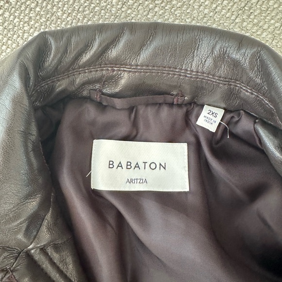 Aritzia Babaton Dark Brown Croft Leather Jacket - Picture 4 of 6